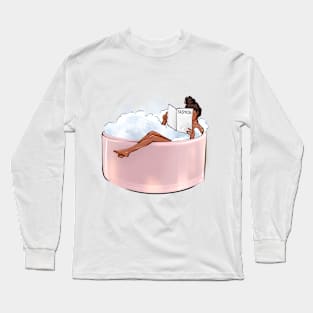 Addicted girl in pink bathtub Long Sleeve T-Shirt